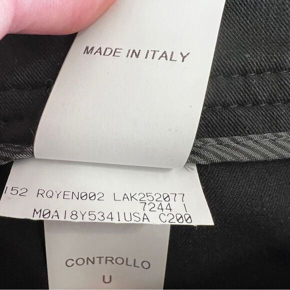 Brunello Cucinelli Black Cotton Stretch Tapered Trouser Pants Mid Rise Size 10 - Picture 10 of 10